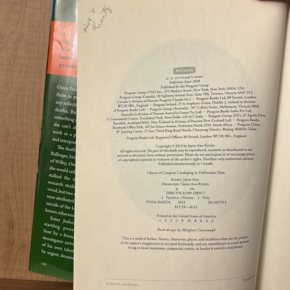 Hardcover novel “Dream Eyes” by Jayne Ann Krentz published by Putnam - Picture 15 of 16